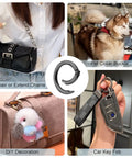 1 Inch Metal Spring O Ring Clip Keychain Set shown in various uses including bags, pet collars, and key fobs for DIY projects.