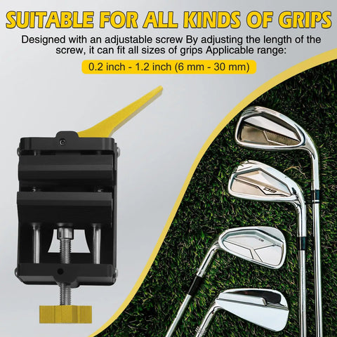 Beast Golf Club Regripping Kit 2.0 With Quick Release Vise Clamp No Drill Fits 6 To 28mm Shafts; golf clubs on grass