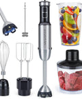 Your Everyday Kitchen Sidekick Six In One Immersion Hand Blender With 12 Speed Stainless Steel Shaft Includes Whisk Chopper Beaker