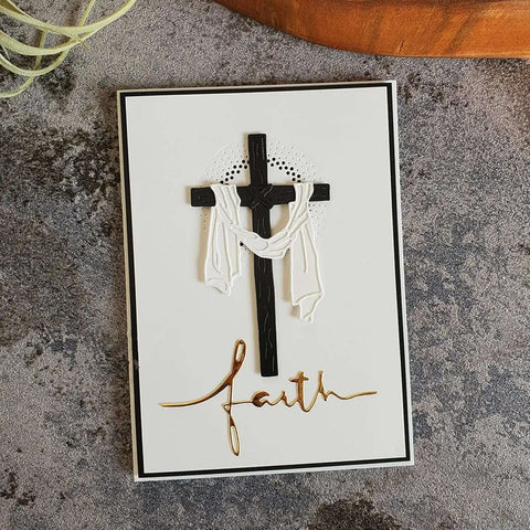 Handmade card using Rectangular Frame Die Cuts Set For Card Making Metal Cutting Dies with Easter cross design
