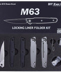 M63 DIY Folding Knife Kit With Dual Bearing Flipper Parts Kit Black G10 Handle Scales Gift Box Included USA Design Beginner Friendly Pro Grade Feel For Hobbyists And Knife Makers displayed in box