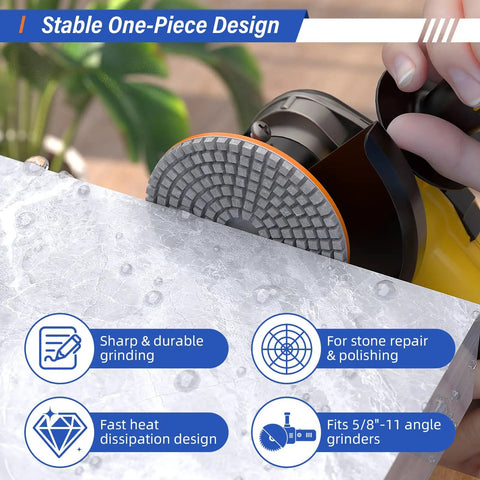 4 Inch Diamond Polishing Pads For Angle Grinder 3 Pack Wet And Dry Stone And Concrete Polishing Discs For Granite Marble Tile Quartz Ceramic