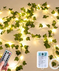 33 Ft Ivy Garland With 100 LED Fairy Lights, remote control and USB cable for Home Decor Living Room and Bedroom Wall Art Aesthetic