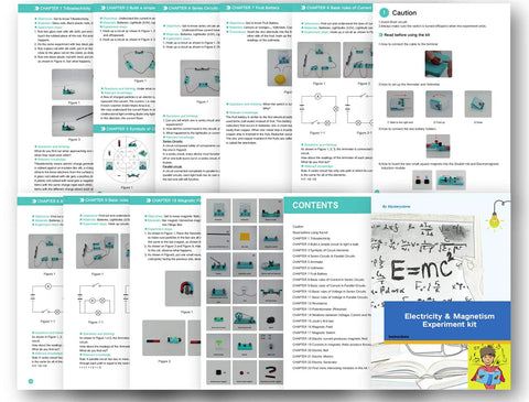 Hands On Electricity And Magnetism Kit For Kids And Students A Fun STEM Science Experiment Set manual pages overview.