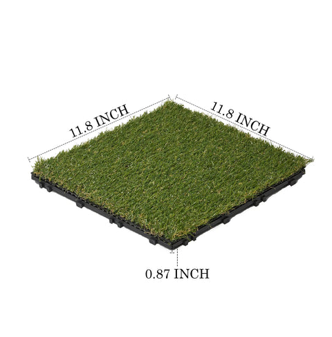Interlocking Artificial Grass Tiles For Outdoor Decking And Indoor Decor Soft Synthetic Turf With Self Draining Backing UV Safe