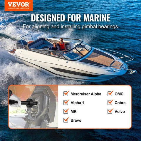 VEVOR gimbal bearing alignment and install kit for Mercruiser/Volvo marine outdrives; heavy-duty engine alignment tools