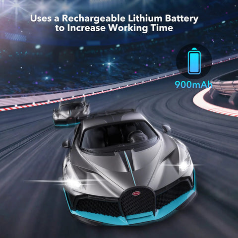 Bugatti Divo 1 To 12 Scale Remote Control Car Licensed Two Point Four Gigahertz RC Model With Real Headlights on track
