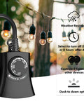 Outdoor Light Timer With Photocell Sensor Waterproof Dusk To Dawn Control 2 Grounded Outlets for Christmas Lights and Halloween Decor