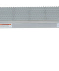Heavy Duty Aluminum One Step Stand 500 Lb Capacity With Serrated Traction Surface Rubber Tipped Legs Lightweight And Rust Resistant Built For Industrial And Commercial Jobsites Silver, front view, showing serrated surface and rubber tips.