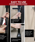 Upgraded Door Security Bar And Sliding Patio Bar Heavy Duty Adjustable Jammer for hinged inward door installation steps