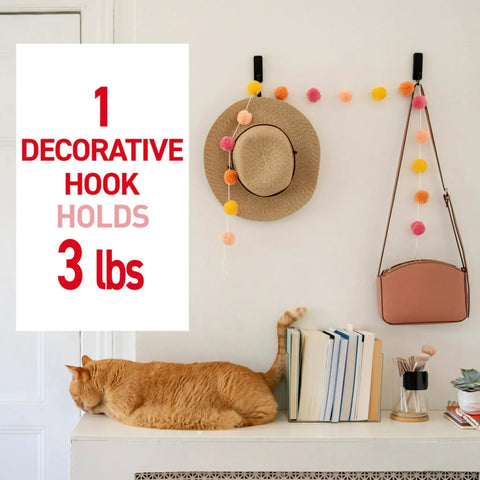 Medium Matte Black Wall Hook Set With Two Coat Hooks And Four Adhesive Strips, Damage Free Hanging Without Tools, Perfect For Home Decor, Holds Up To Three Pounds On Walls Doors Or Cabinets