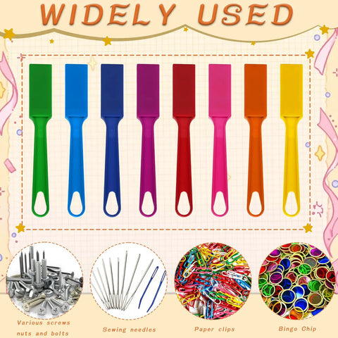 Magnetic Bingo Wands Set 12 Colorful Sticks 7.87 Inch Long Magnetic Tips for Bingo Chips Classroom Activities
