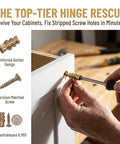 Cabinet Hinge Repair Kit For Kitchen Cupboards 50 Sets With 6x14mm Stripped Thread Screws And Expansion Anchors on MDF cabinet
