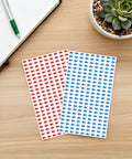 Self Adhesive Arrow Stickers For Office And Lab Labeling, Mini Synthetic Paper Arrows For Quick Directional Guidance on red and blue sheets