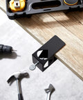 4 Pack Metal Black Deck Clamp For Torches And Railings, heavy duty mount on wooden surface with tools in background