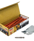 Truss And Rafter Screw Kit 6 Inch Interior Wood Screws With Clear Zinc Orange Topcoat Includes 50 Screws One Bit And Guide