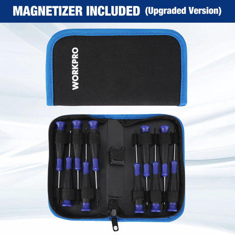 Magnetic Precision Screwdriver Set With Pouch 10 Piece Tiny Screwdrivers for Eyeglasses Watches Computers Laptops Phones