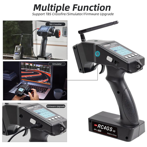 5 Channel 2.4GHz RC Transmitter And Receiver Combo With Gyro Stabilization multiple views showcasing features and functionality.