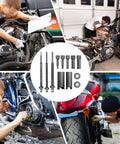 Ultimate Beast Mode 12 Piece Universal Bearing Puller Kit For Wheel Inner Hole Extractor And Crankcase Transmission Fix Heavy Duty Roadside Repair Set Includes Portable Storage Case For Fast Slick Quick Removal Essential Garage Equipment in motorcycle repair scenes