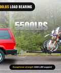 Beefed Up Tow Bar With Quick Connect Brackets And Safety Chains 2 Inch Hitch Ball 5500 Lb Towing Capacity 41 Inch Opening Bumper Mounted Universal Towing Bar For RV Car Trailer Truck Alloy Steel, 5500 lbs support