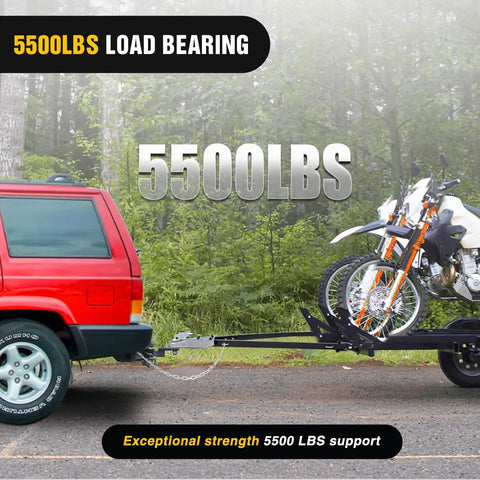 Beefed Up Tow Bar With Quick Connect Brackets And Safety Chains 2 Inch Hitch Ball 5500 Lb Towing Capacity 41 Inch Opening Bumper Mounted Universal Towing Bar For RV Car Trailer Truck Alloy Steel, 5500 lbs support