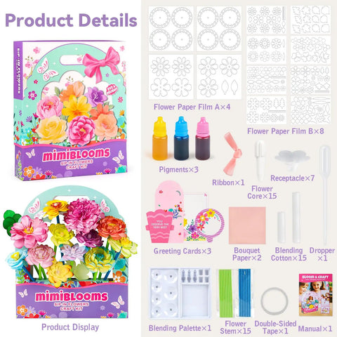 Paper Flowers Science Kit For Kids Ages 6 To 11 With Petals, Stems, Dye Tablets, Droppers, And Easy Instructions For Color Mixing And Capillary Action Learn Hands On STEM Fun product display