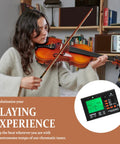 2 In 1 Digital Metronome Tuner For Guitar Bass Violin And Ukulele Chromatic Tuner With Metronome High Visibility LCD Precision Calibration Multi Instrument Tuning Practice Aid For Musicians, violin player using tuner