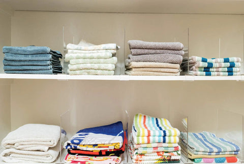 8 Pack Acrylic Shelf Dividers for Closet Organization, Clear Adjustable Storage Spacers for Clothes, Keeps Stacks Neat