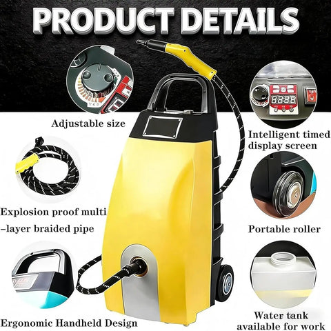 High Pressure Steam Cleaner 3000W Heavy Duty Portable Steamer With 3.5L Tank showing adjustable design and ergonomic features.