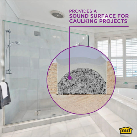 All Purpose Foam Backer Rod For 3/4 Inch Expansion Joints, Gray Caulking Backing Strip 15 Feet Long Indoor Outdoor Weather Proof Sealant Gap Filler built into a shower wall for caulking.