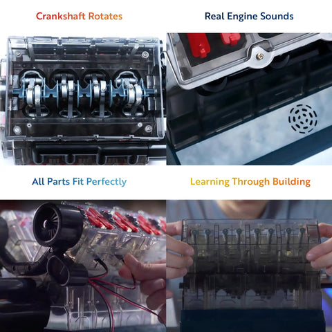 V8 Engine Model Kit That Runs Hands On STEM Build Your Own Mini V8 Engine For Adults And Ages 12 And Up with 270 Parts