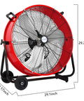 24 Inch Heavy Duty Industrial Drum Fan With 8100 CFM Beast Airflow And 3 Speed Control for warehouse, garage, and workshop.