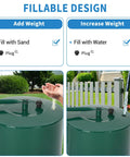 Image showing fillable design of Tough-As-Nails Rust-Resistant Steel Lawn Roller For Yards And Gardens, 46L capacity, with sand and water options.