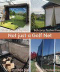 Heavy Duty Nylon Golf Practice Net For Indoor And Outdoor Use, Backyard Driving Net With Wire Hanging Kit in various settings