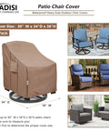 Weatherproof Patio Chair Covers 4 Pack Built Tough Heavy Duty For Outdoor Furniture Fit For Adirondack Swivel Rocker And Deep Seat Lounge Chairs 30W X 34D X 36H Brown shown on outdoor chairs