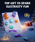 Hands On Electric Circuit Kit With Over 450 DIY Projects And 45 Parts For Kids Ages 4 To 12 in a snowy holiday scene