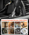 49 Piece All In One Bolt And Screw Extractor Kit With Drill Bits Easy Out Set in action removing damaged screws and bolts