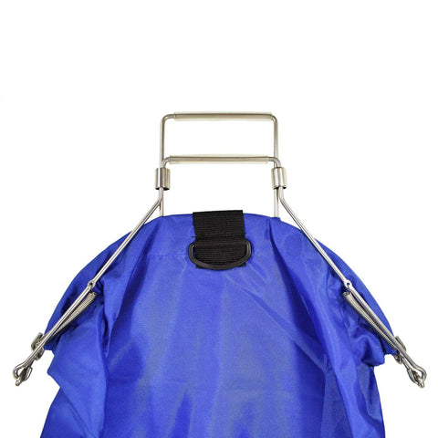 Palantic Blue Nylon Lobster And Fish Game Bag With Squeeze Open Handle, close-up of durable lightweight mesh net