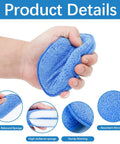 Hand holding blue applicator from 18 Pack 5 Inch Car Wax Applicator Pads Set Foam Microfiber Buffing Pads For Car Detailing Polishing Tire Shine