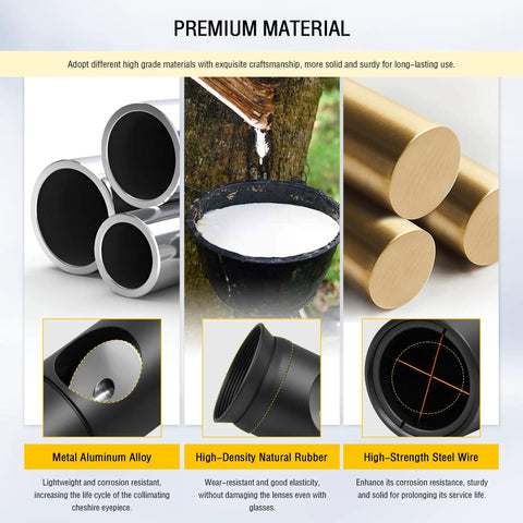 Material composition of 1.25 Inch Metal Collimating Cheshire Eyepiece No Laser For Newtonian Reflector Telescopes Short Version.