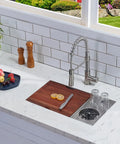 Undermount Bar Sink For Small Kitchens 10 By 18 Inch Gunmetal Black Stainless Steel Wet Prep Sink for Coffee Bar RV Outdoor with dish grid.