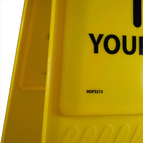 Heavy Duty Double Sided Watch Your Step Caution Sign For Job Sites And Warehouses Non Slip Floor Decal Rock Solid Work Zone Safety Sticker Built To Last And Keep Crews From Taking A Fall