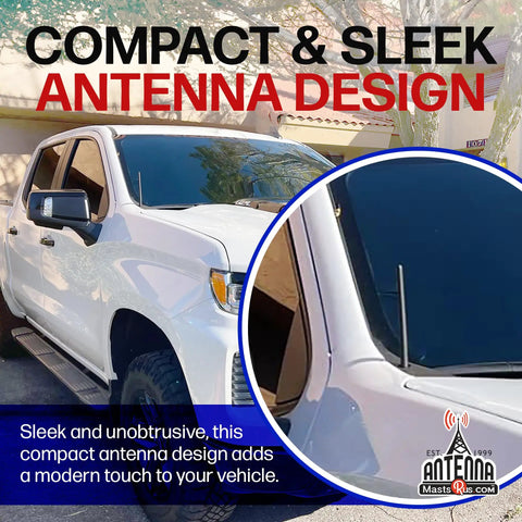 Chevrolet Silverado 1500 Short Rubber Antenna Six And Three Quarters Inch No Fuss Car Wash Proof Durable EPDM Rubber