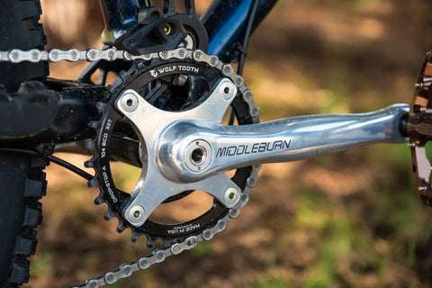 104 BCD 36 Tooth Mountain Bike Chainring For Shimano 12 Speed Hyperglide Plus Drop Stop ST installed on crankset