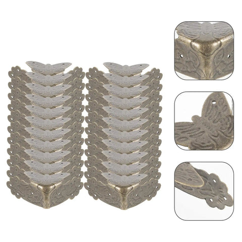Old School Antique Style Iron Corner Protectors For Vintage Wooden Boxes And Jewelry Boxes, 25 Pcs Decorative Edge Guards