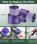 Steps to replace 4 Pack V10 Vacuum Filter Replacements For Cyclone Series Fits Right With V10 Absolute V10 Animal V10 Motorhead
