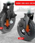 Beefy 8 Inch Gate Wheels With Brake 2 Pack For Metal And Wooden Gates 600 Pound Capacity 360 Degree Rotation Spring Loaded Caster