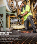 Worker kneeling on ProFlex 385 Kneeling Pad Foam Knee Cushion With Large 16 By 28 Inch Surface Heavy Duty Water Resistant Pad