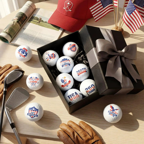 12 Pack Patriotic Golf Balls 250th Independence Day Theme Set For Men And Women Perfect Gift For Dad Mom Husband Grandpa Golf Lovers