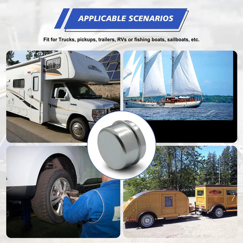4 Pack 1.78 Inch Trailer Bearing Dust Caps Grease Cap for Three Quarter Inch Wheel Hub Axles with RVs and trailers